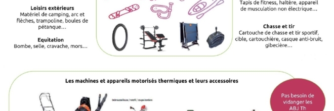 Les articles de Sport/Loisirs et Bricolage/Jardin désormais récupérés